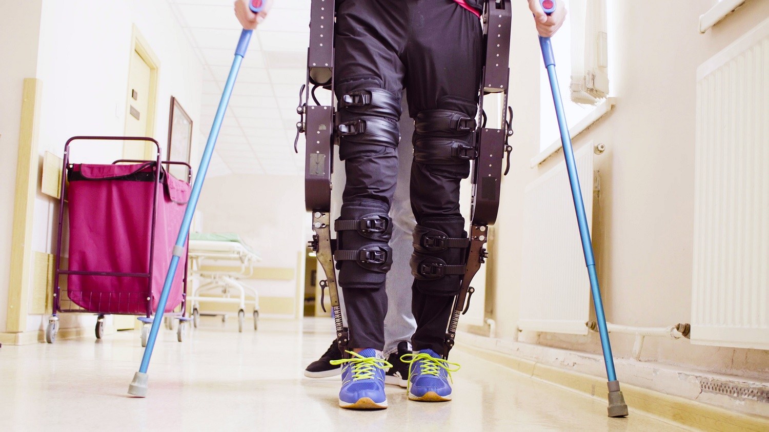 Person trying out the ReWalk exoskeleton