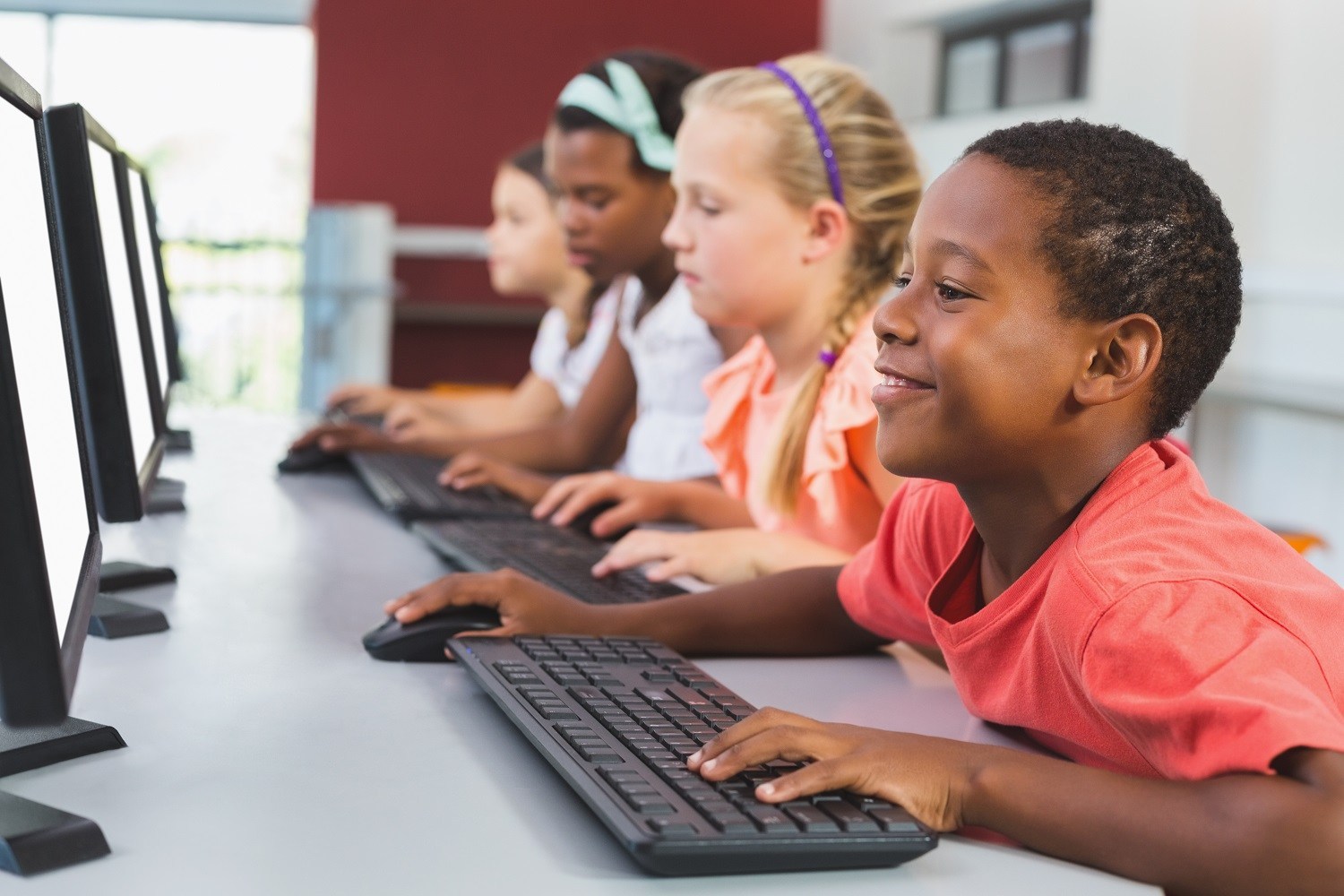 Children using computers