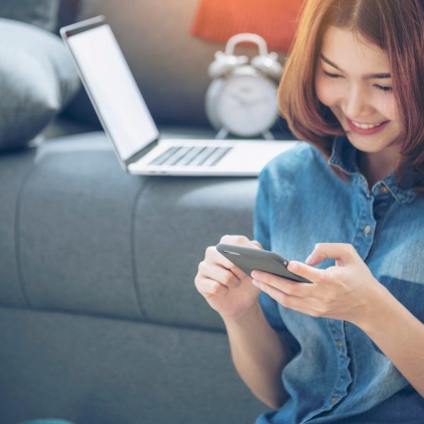 Woman using a smartphone