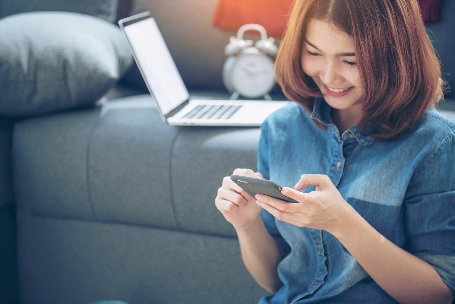 Woman using a smartphone