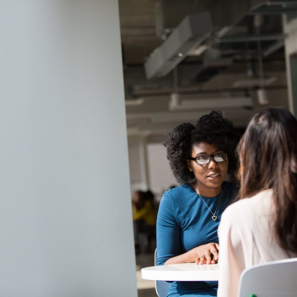 Stock image of two women in meeting