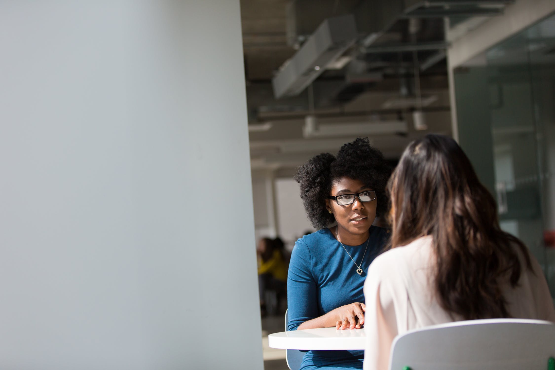 Stock image of two women in meeting