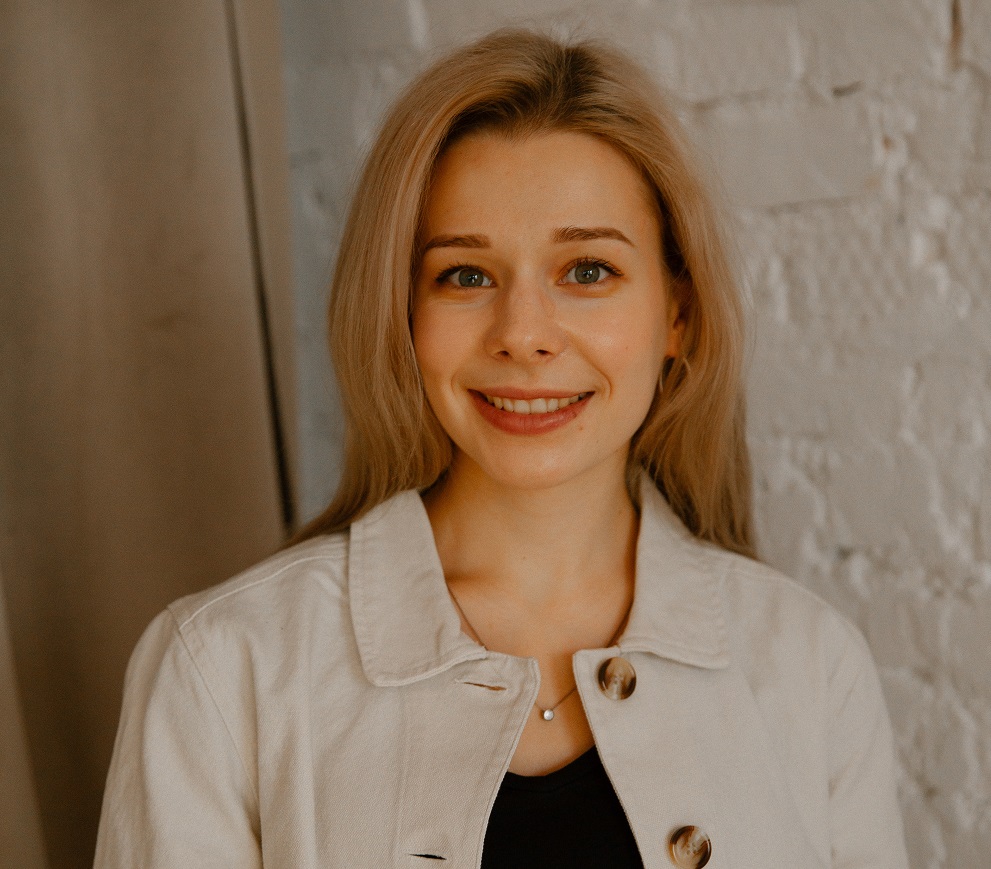 stock image of a woman smiling