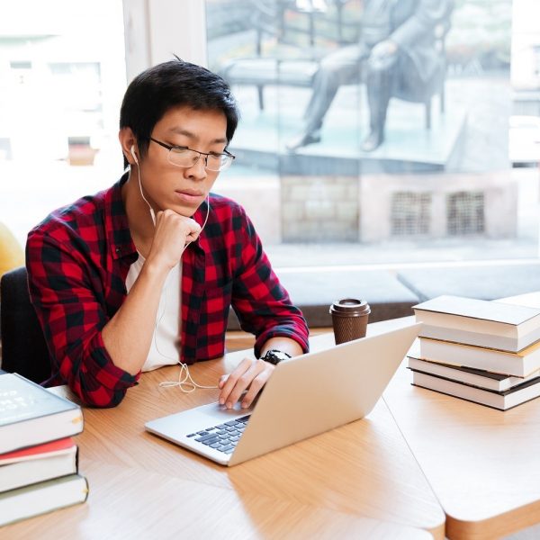 a man using a laptop