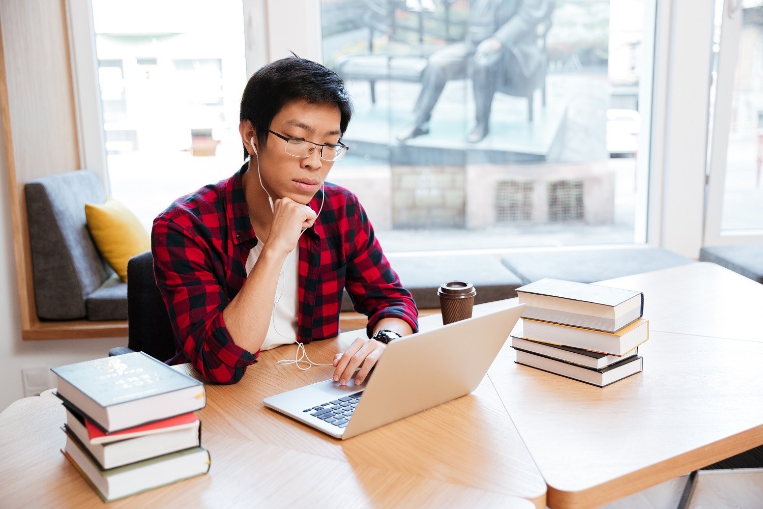 a man using a laptop