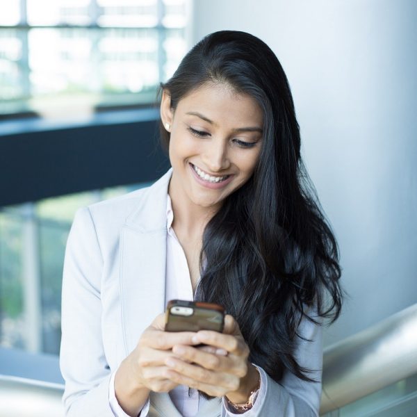 a woman using a smartphone