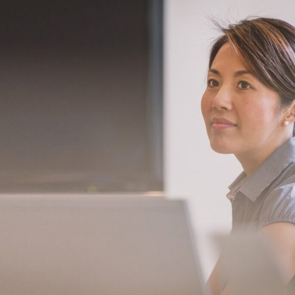 Woman smiling at work