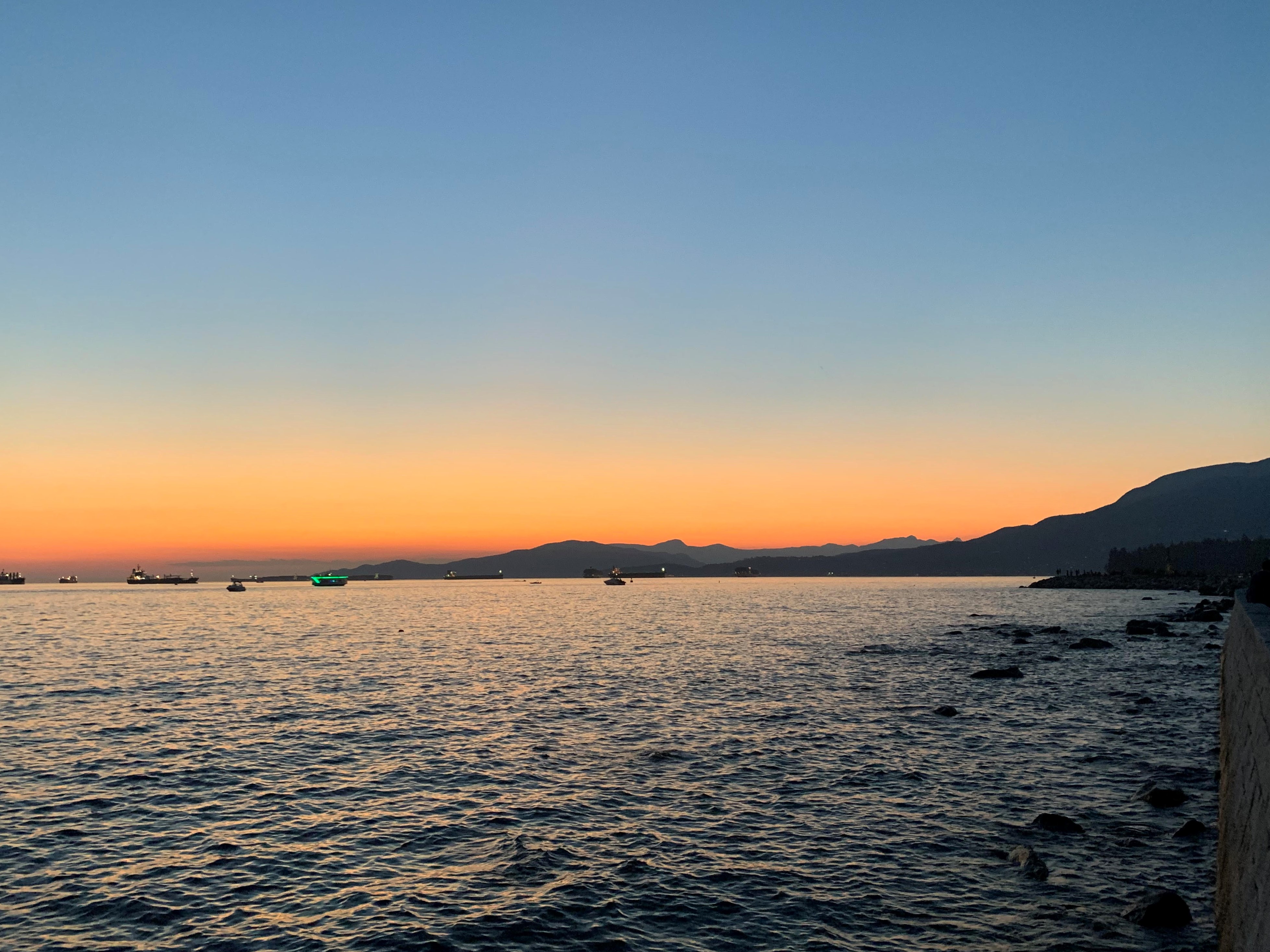 a sunset as seen across a body of water