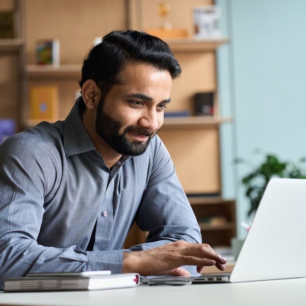 a man using a laptop