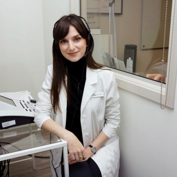 Audiologist Heather Ritchie in the hearing lab