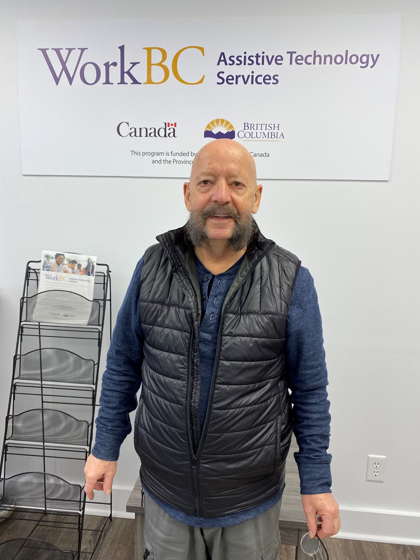 WorkBC Assistive Technology Services participant Vinzenz at the Kelowna office