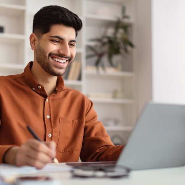 a man using a laptop