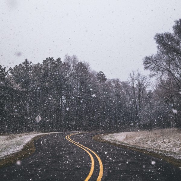 A snowy road.