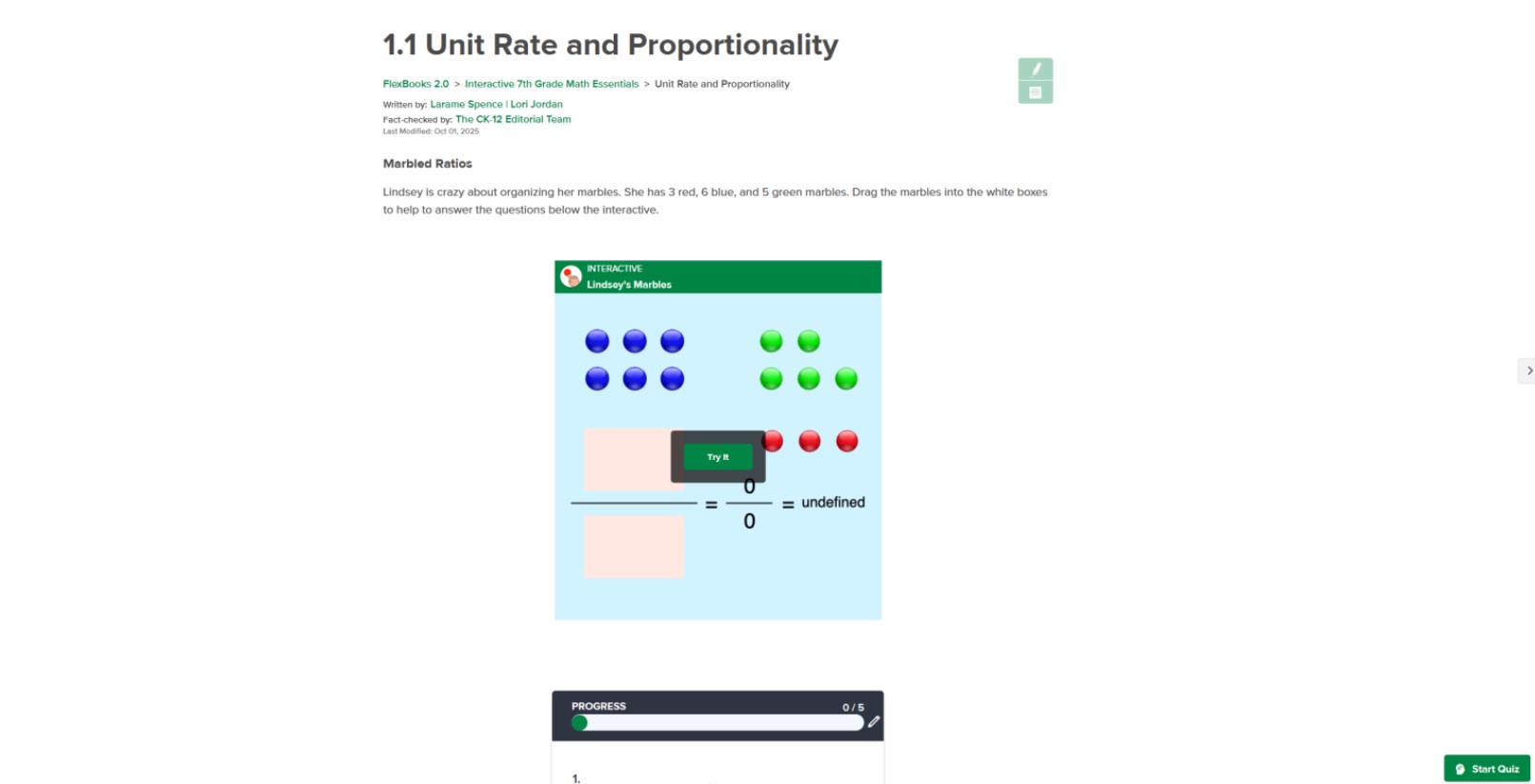 A screenshot of the CK12 app, displaying a math lesson.