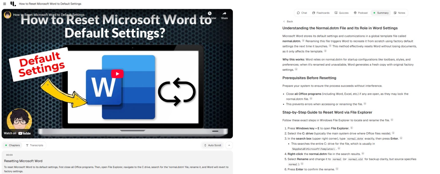 A screenshot of YouLearn.ai